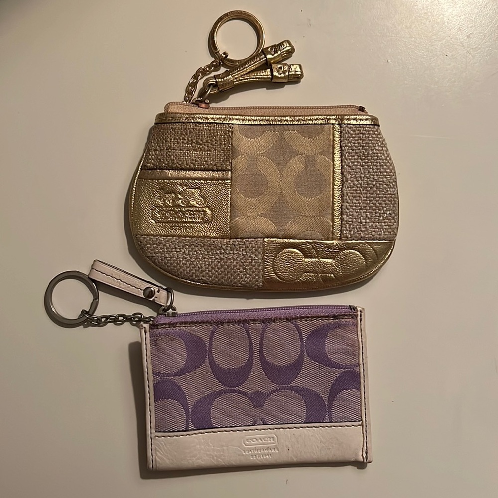 Coach zip-up coin wallet set